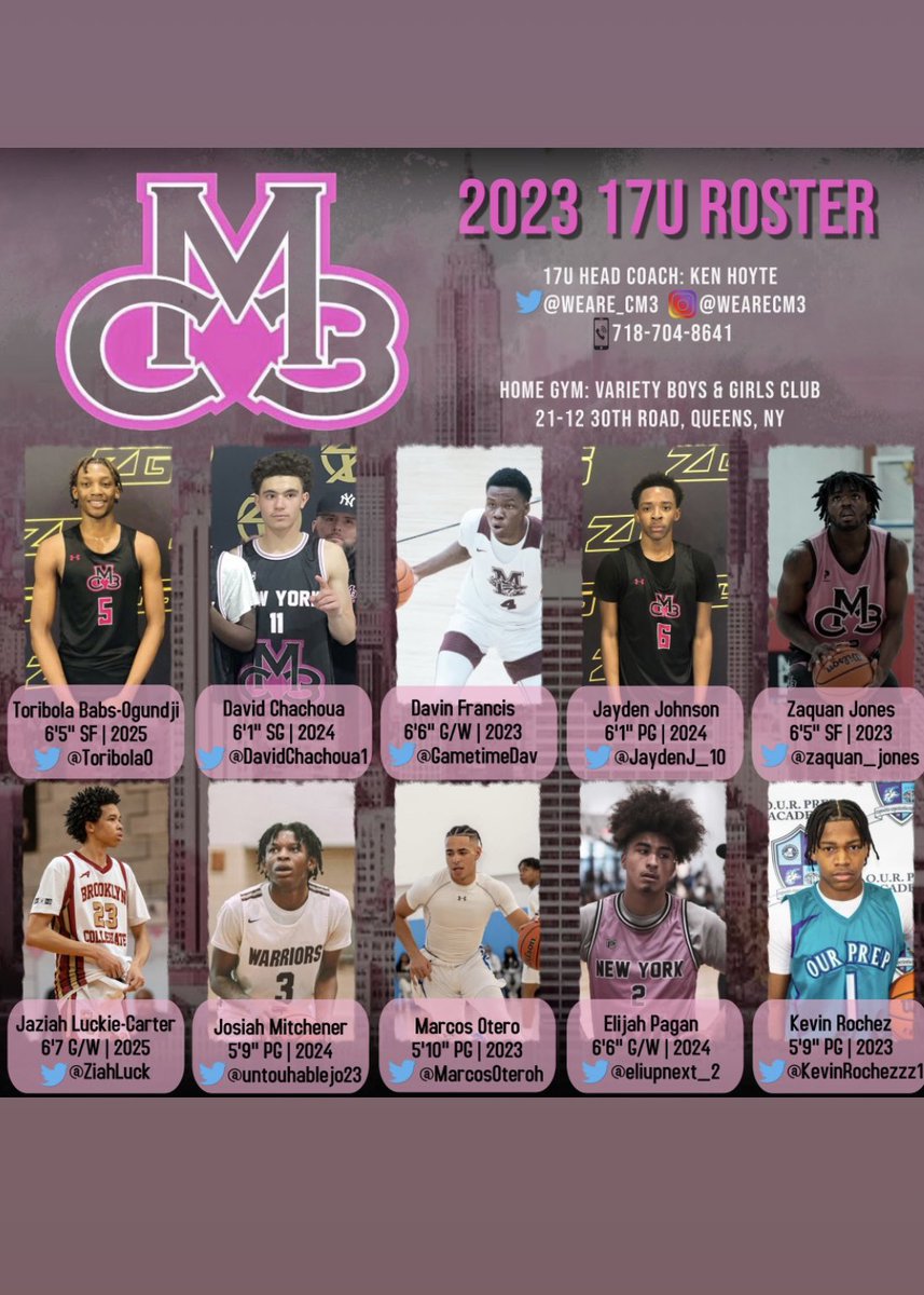 WeAre_Cm3's tweet photo. Our 17U roster &amp; @marqueehoops #DCjumpoff Schedule‼️
Loaded w/ scholarship talent 🌾👀🌾 https://t.co/UOq5Du30sv