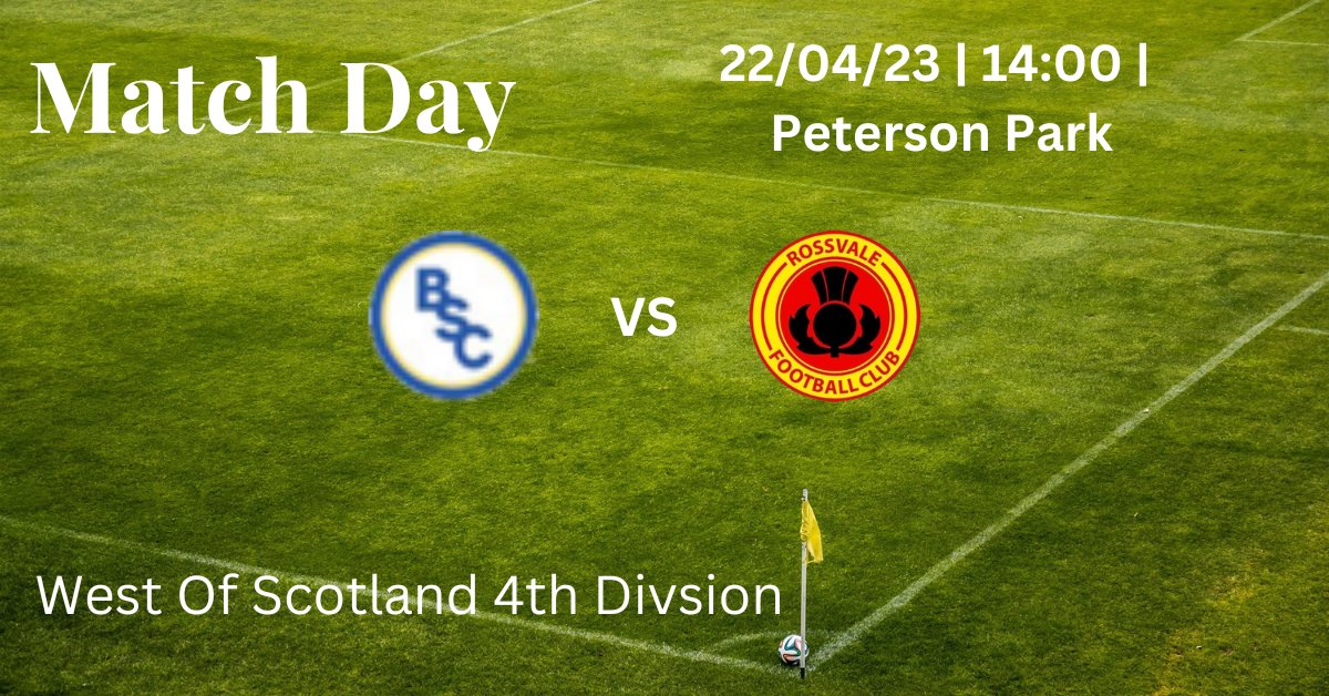 Our Final Match of the Season will be played tomorrow 2pm kick Off  at Peterson Park 14 Yoker Mill Rd, Glasgow, G13 4PF.

Prior to the game we like to this time to thank all our staff and players for their hard work this season and we look forward to next season.