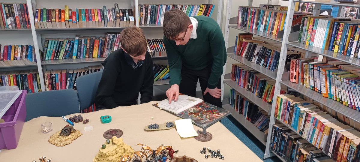 Elmgreenlibrary's tweet photo. Friday night is @warhammer night in the library here at The Elmgreen School; getting ready for the School's Alliance event in June. https://t.co/TX64qefMtL