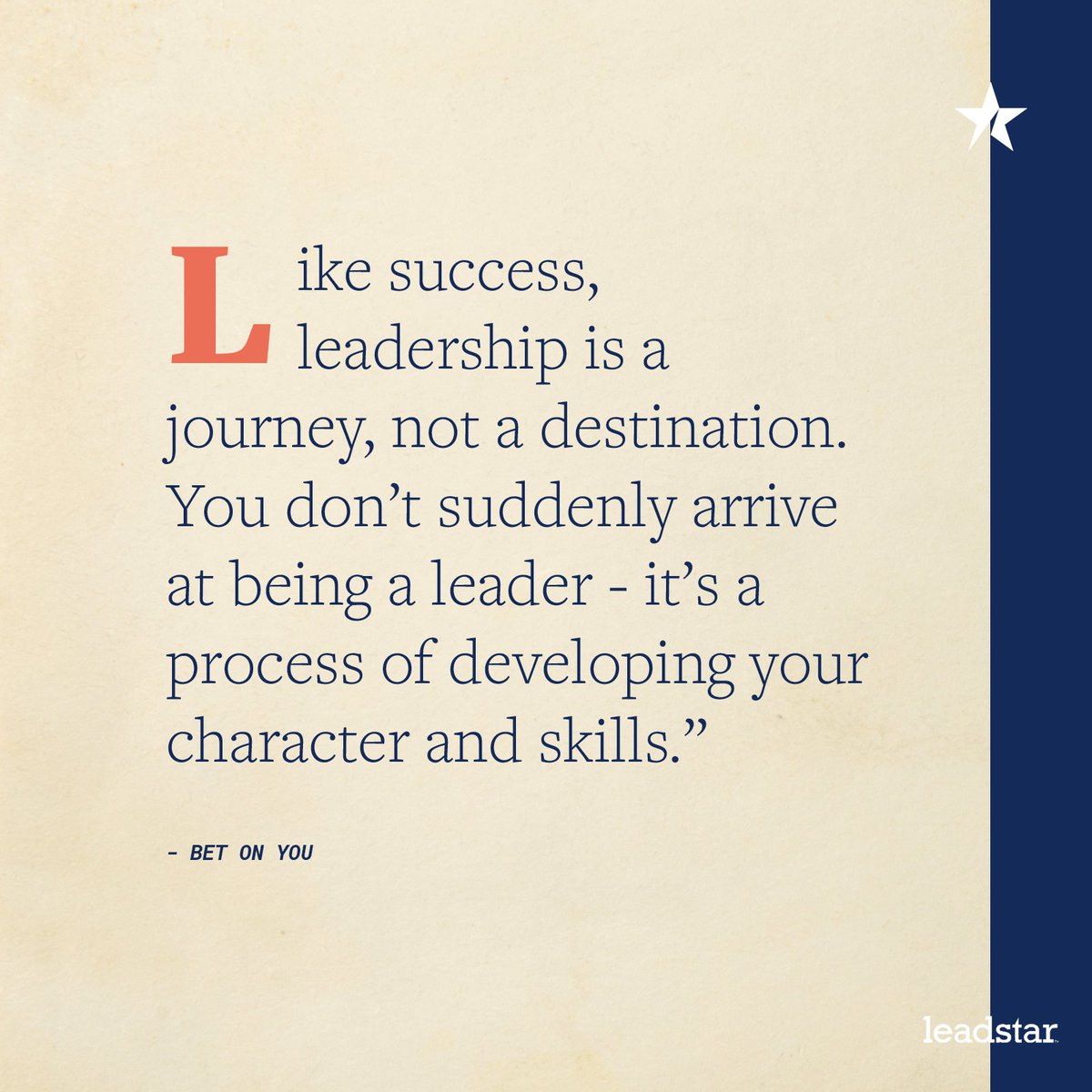Leadership development is a journey we must invest in every day to see incremental gains. Support from a leadership coach and leadership training are all steps to support your journey. Check out our leadership solutions at hubs.la/Q01Js8Pc0.  

#leadstar #authenticself