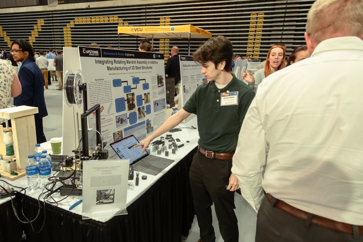 VCUENGR's tweet photo. T-minus one week until our Capstone Design Expo, Friday, April 28 from 9:30 a.m. - 2 p.m. at the Siegel Center. Come see our students showcase prototypes and inventions with potential to create lasting impact for society. Read more: https://t.co/gfO8HPCA23. #EngineeringCapstone https://t.co/NeK8PKXLlZ