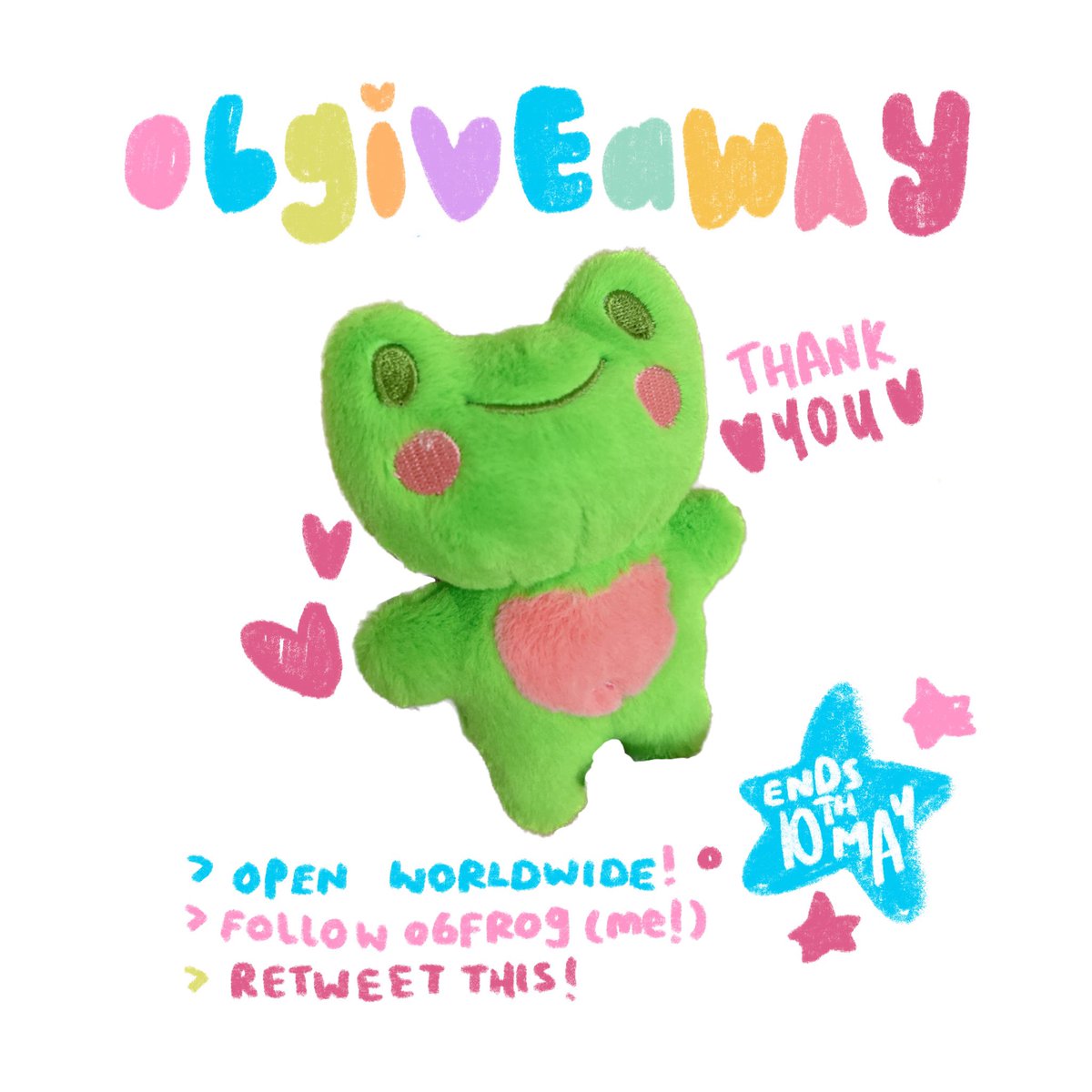 o6frog's tweet photo. ⋆˙⟡♡  O6 GIVEAWAY  ! ! 

as a thank you , i’m doing a giveaway for this little frog friend plush 💗🌟

rules ! 

★ follow me ( @o6frog ) 
☆ retweet this ! 

that’s it <3 it ends on 10th of may 🫧 good luck !! https://t.co/iXDyYgmabB