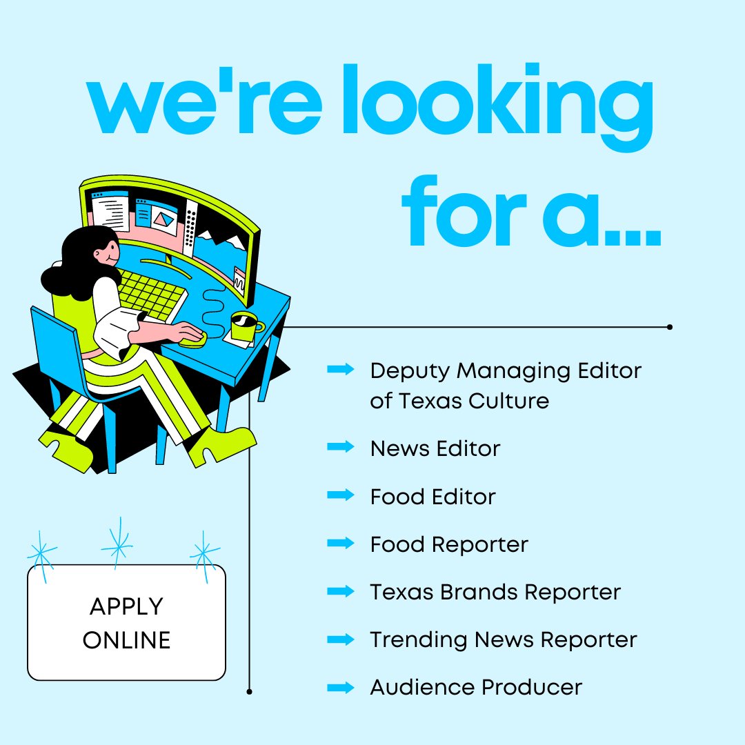 🚨 Chron is expanding! 

We are looking for several people to grow our team.

Apply here: trib.al/jDXfCCB
#journalismjobs #journalistjobs #journojobs #mediajobs
