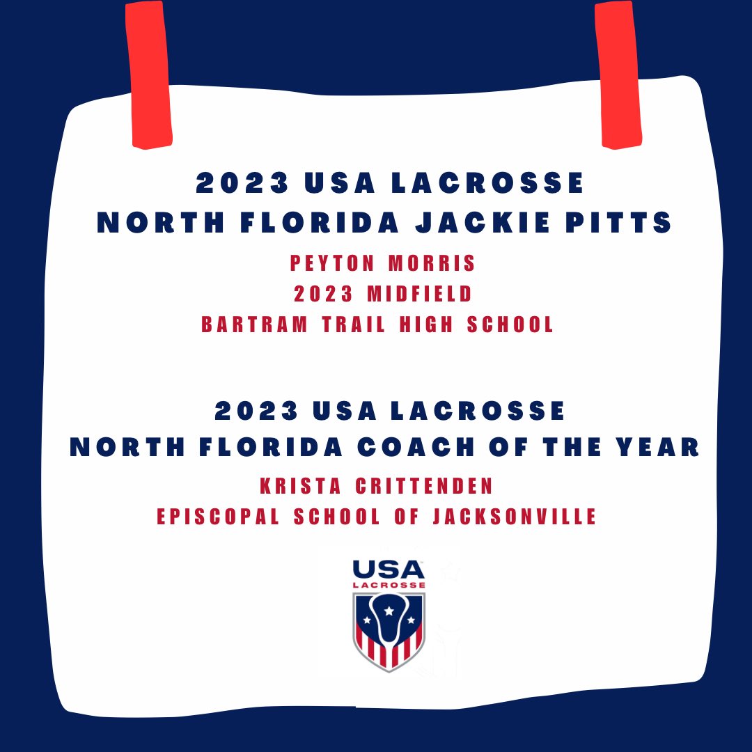 FCGLCA1's tweet photo. Congratulations to all the 2023 USA Lacrosse North FL Girls Award Winners! 

@FloridaLX @FLlaxgirlnews @JustinBarneyTV @CFreemanJAX @thesquarescriv @USL_NorthFL @BTgirlsLAX @EpiscopalEagles @pvhsgirlslax @LaxSahs @BHSGIRLSLAX1 https://t.co/jmO3rGFXCN