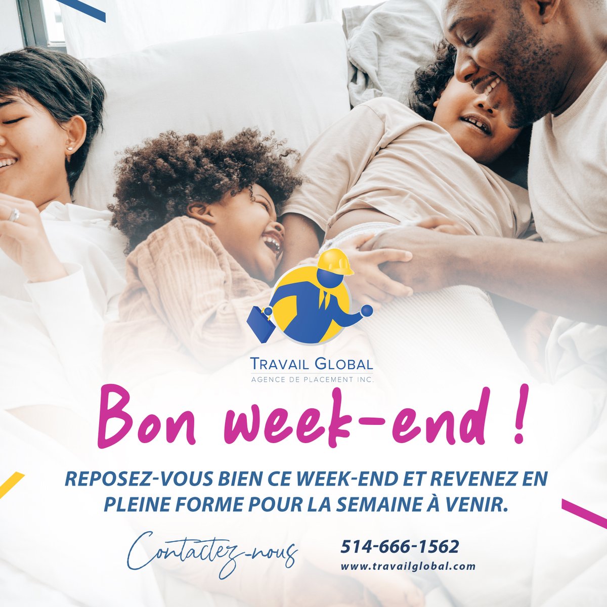 TravailGlobal's tweet photo. Reposez-vous bien ce week-end et revenez en pleine forme pour la semaine à venir.
𝘄𝘄𝘄.𝘁𝗿𝗮𝘃𝗮𝗶𝗹𝗴𝗹𝗼𝗯𝗮𝗹.𝗰𝗼𝗺
𝗶𝗻𝗳𝗼@𝘁𝗿𝗮𝘃𝗮𝗶𝗹𝗴𝗹𝗼𝗯𝗮𝗹.𝗰𝗼𝗺
📞 𝟱𝟭𝟰-𝟲𝟲𝟲-𝟭𝟱𝟲𝟮
#jobopportunity #job #travailglobal #canada #montreal #workinprogress #jobale https://t.co/2UiYeL70di