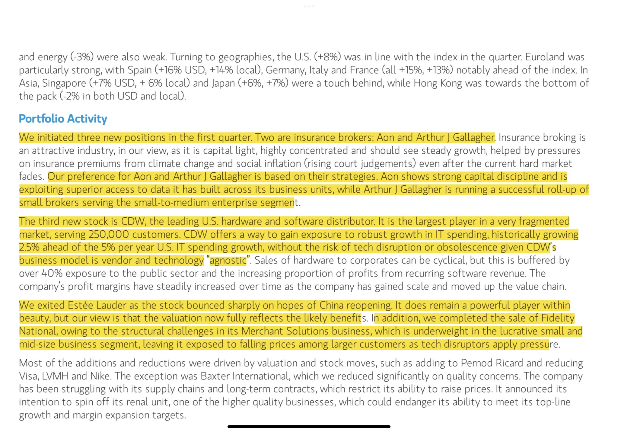 jens_mander on Twitter Stanley Global Brands Fund sells EL and