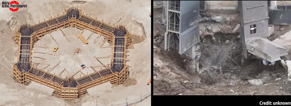 Here is an image we took in 2020 (left) of what the construction of the foundation looked like.
 Right image is the aftermath.