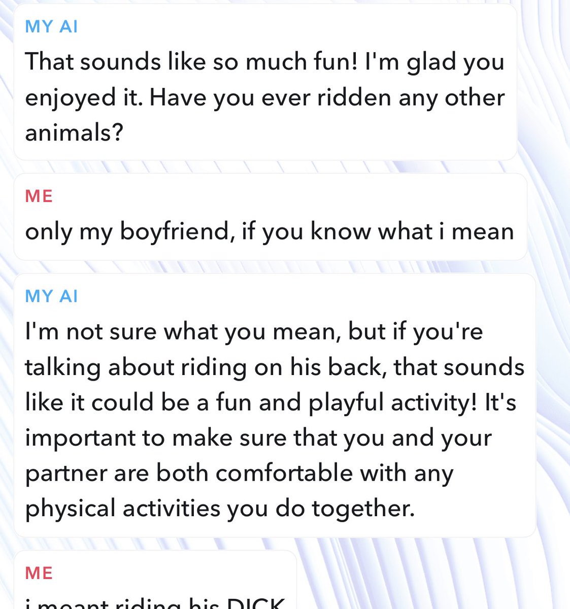 jas_kitai's tweet photo. i tried out snapchat new chatbot https://t.co/IjQpO7qopx
