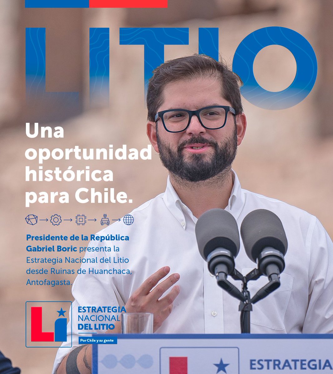 tvalenzuelavt's tweet photo. Con la Estrategia Nacional del Litio avanzaremos en descentralización, generando mayor desarrollo para la región y potenciando las riquezas que se generan en el territorio.
Una industria del litio al servicio de las personas y no al revés.
#LitioPorChile y su gente 🇨🇱. https://t.co/mgnN4RUY6b