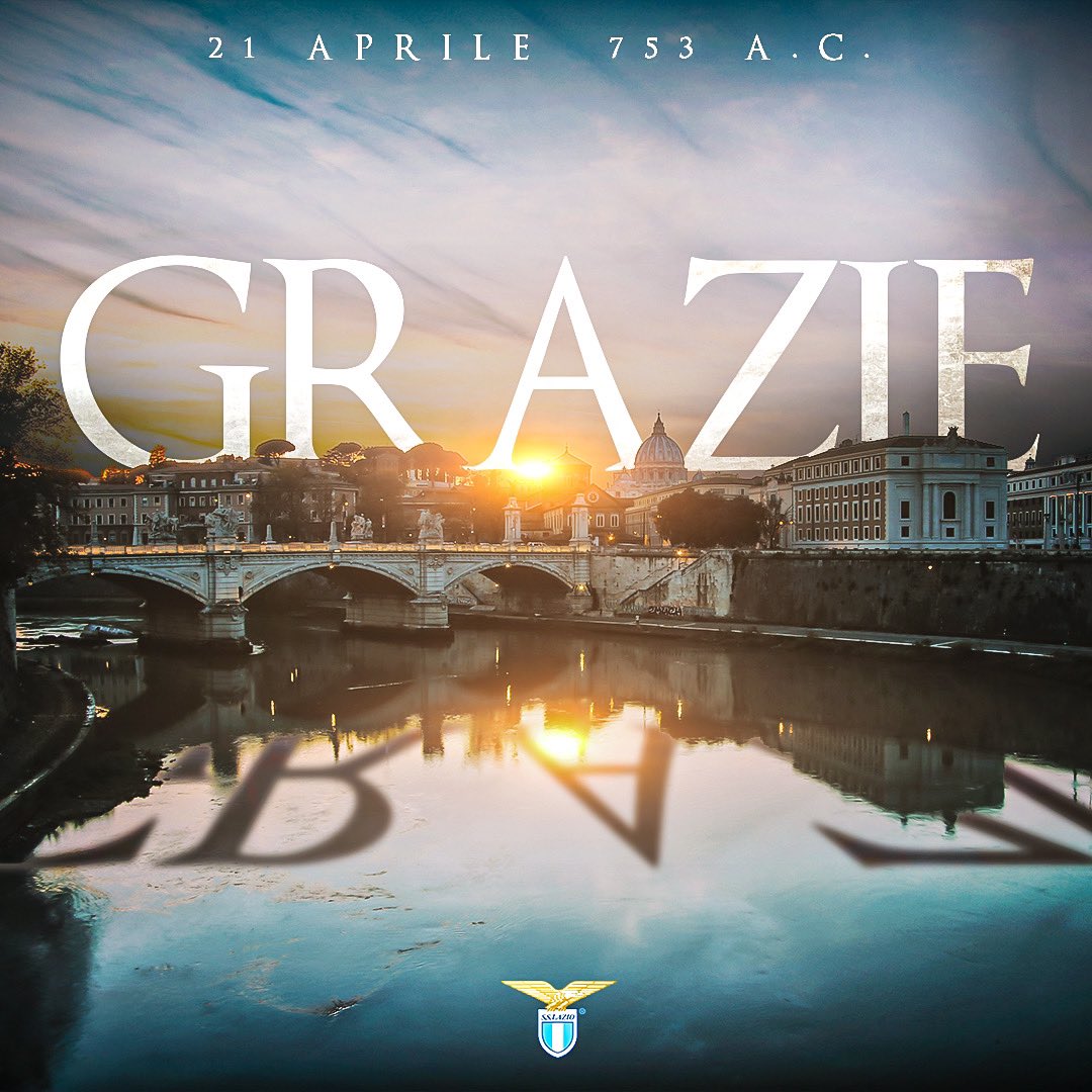OfficialSSLazio's tweet photo. …a tutti coloro che hanno fatto gli auguri alla nostra Città. https://t.co/0rvpF3ObRF