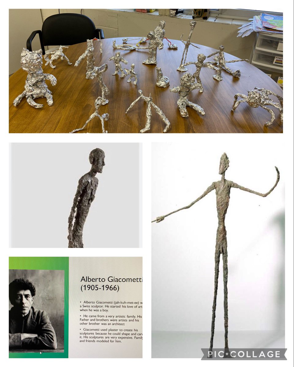 Matt MacDonald (@mrmacdteaches) on Twitter photo Todays Art lesson w/inspo from the works of Alberto Giacometti. Ss could imitate one of his works, or sculpt a replica of a figure they brought from home <a href="/stvpces/">St. Vincent de Paul</a> @hwcdsb #tinfoil4thewin Todays Art lesson w/inspo from the works of Alberto Giacometti. Ss could imitate one of his works, or sculpt a replica of a figure they brought from home <a href="/stvpces/">St. Vincent de Paul</a> @hwcdsb #tinfoil4thewin