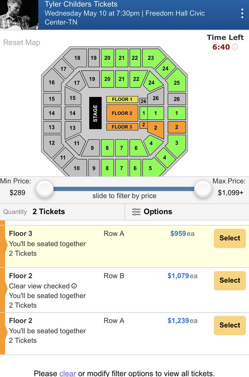 Fierce_JPierce's tweet photo. @TTChilders  can you fix this?  Tons of local fans couldn’t get tickets yesterday and look at the ridiculous prices today for a TON of tickets @WJHL11 https://t.co/Ewv04aondk