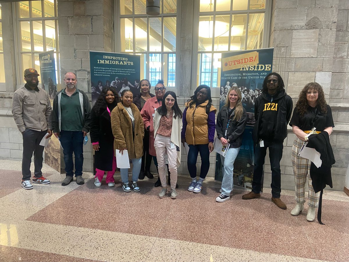 TarnekaManning's tweet photo. @LurieCancer took a field trip over to @galterlibrary to view their exhibit on immigration and healthcare. A lunch discussion followed examine our impact on immigration health in Chicago #healthequity #staffengagement https://t.co/vu4JHcPjym
