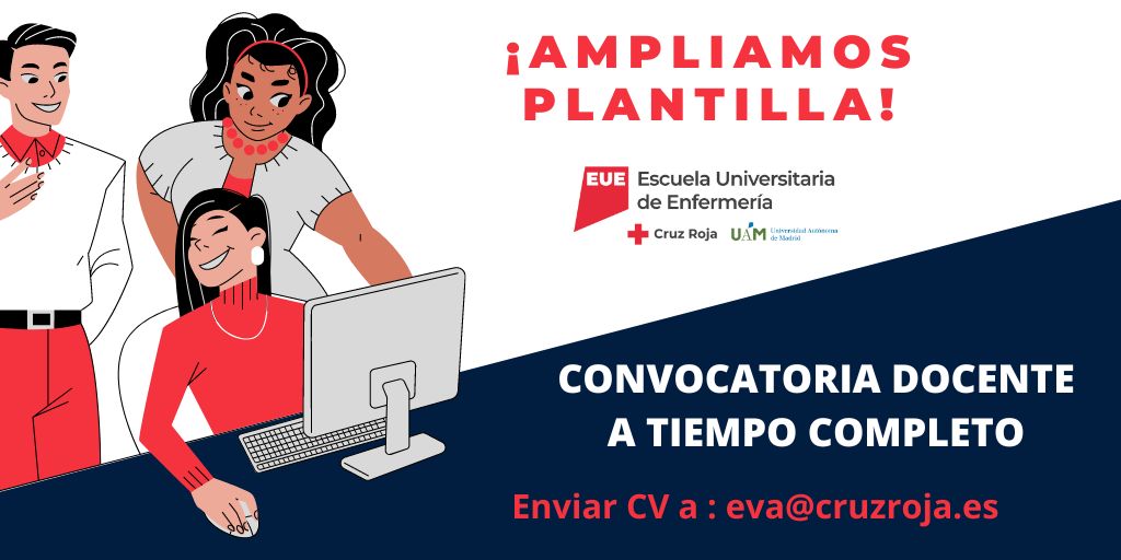 EUECREM_UAM's tweet photo. 📢¡Ampliamos plantilla! 👩🏫
¿Quieres unirte a nuestro equipo? 👩⚕️
En nuestra Escuela disfrutarás de... 👉

#EUEnfermeriaCruzRoja #SomosCruzRoja #SomosUAM #enfermeria #enfermeras #gradoenenfermeria #docentes #nursing #redcross @UAM_Madrid @CruzRojaMadrid @CruzRojaEsp https://t.co/WlyQ809huH