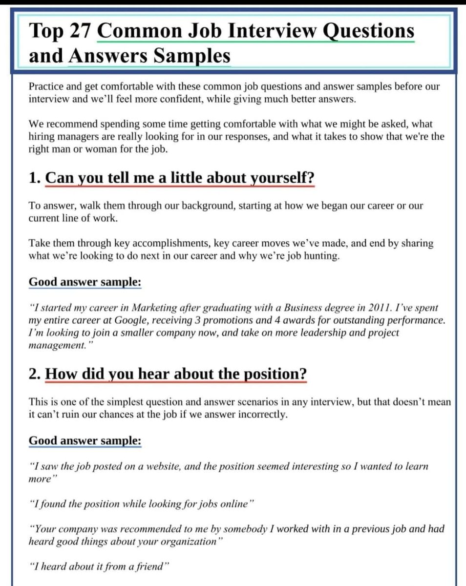 CeendzM's tweet photo. ‼️For those attending interviews soon, here is the guidelines for you. Polish your skills and get ready to fetch your jobs. https://t.co/r3lhEcsi59
