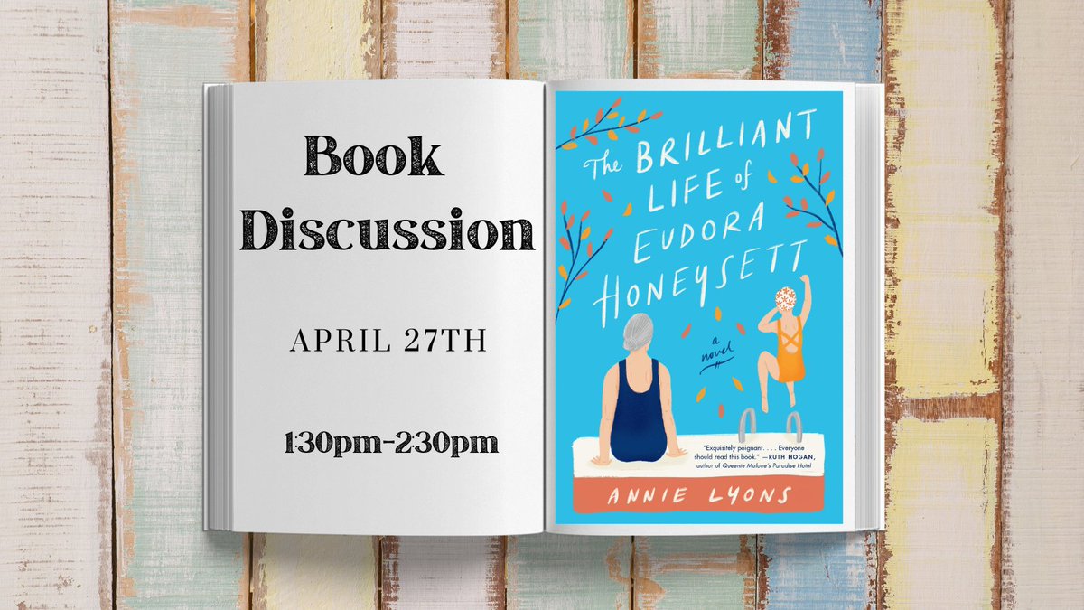MunsterInLib's tweet photo. Did you know Munster Branch has a Book Club?
This month, we read The Brilliant Life of Eudora Honeysett by Annie Lyons.
Stop by to see what we're reading next!
#lcpl #bookclub https://t.co/aWPwTghnaZ