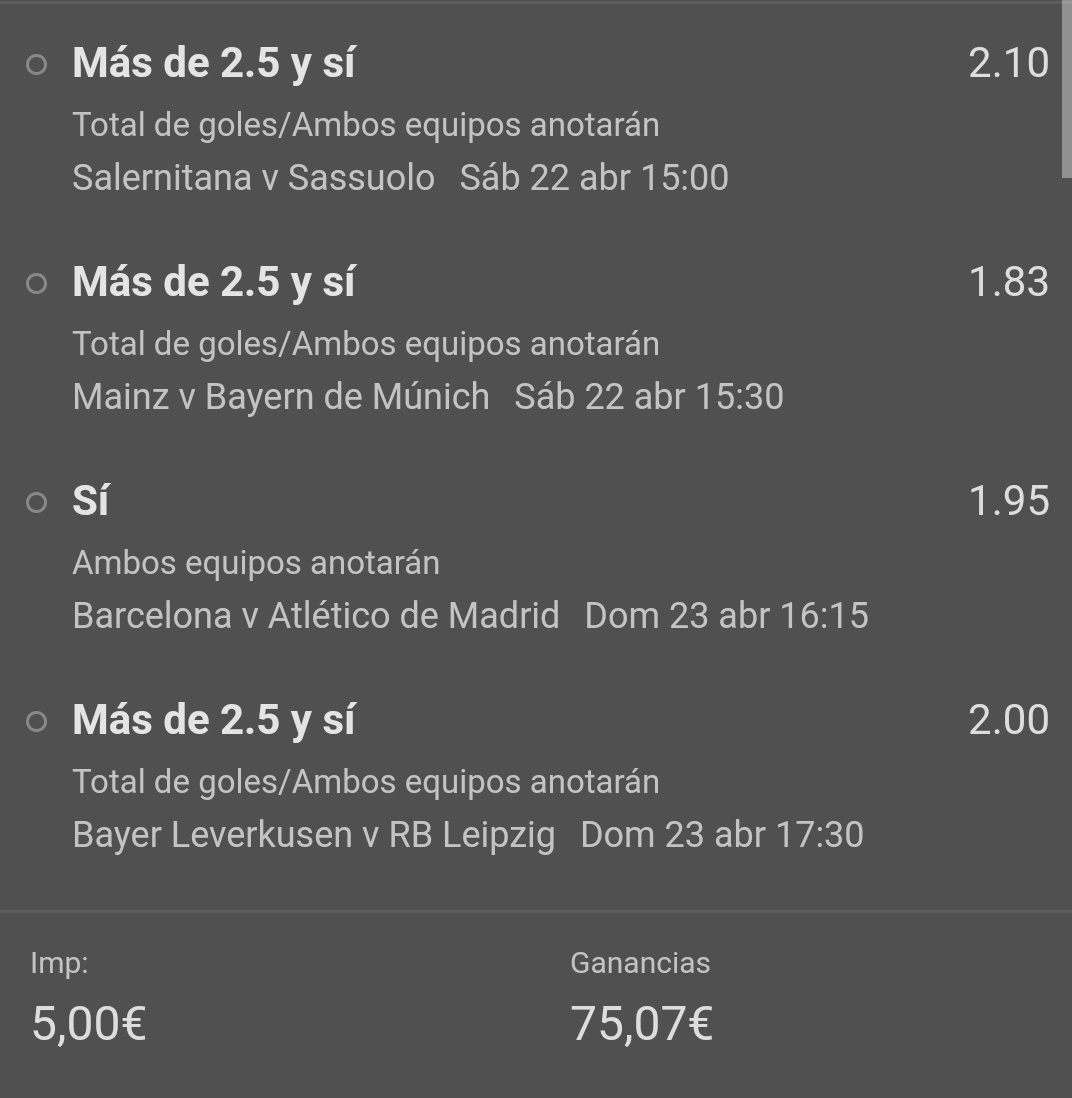 TeBuscoPicks's tweet photo. Un par de funbet para este finde 👇👇

⚽ @15
⚽ Yanki 💣💣💣💣

#Apuestas https://t.co/bMR1vV3p3J