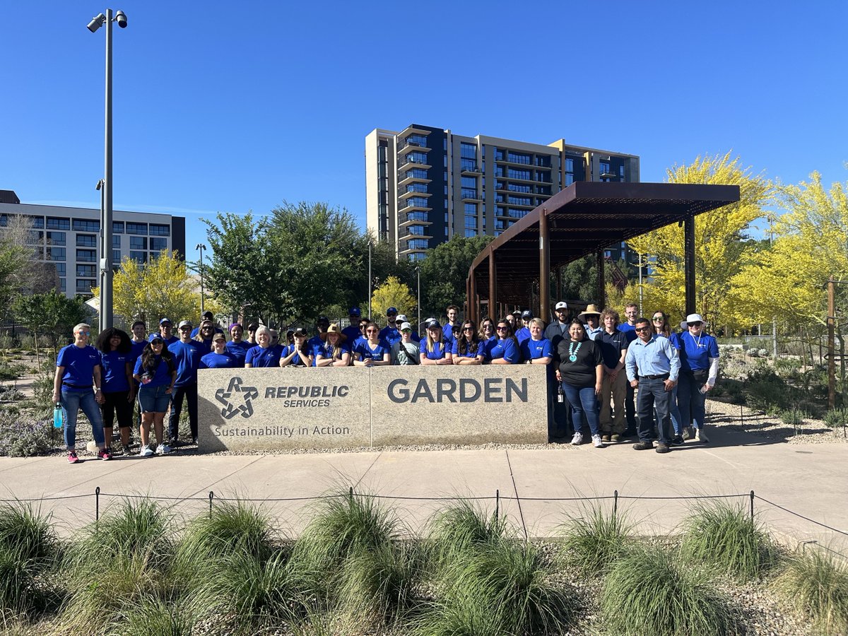 We're celebrating Earth Day early! Team members participated in a clean-up project at Margaret T. Hance Park, where we recently partnered with the City of Phoenix to create the Republic Services Garden, which is a one-acre sustainable garden in downtown Phoenix. #RepublicServices