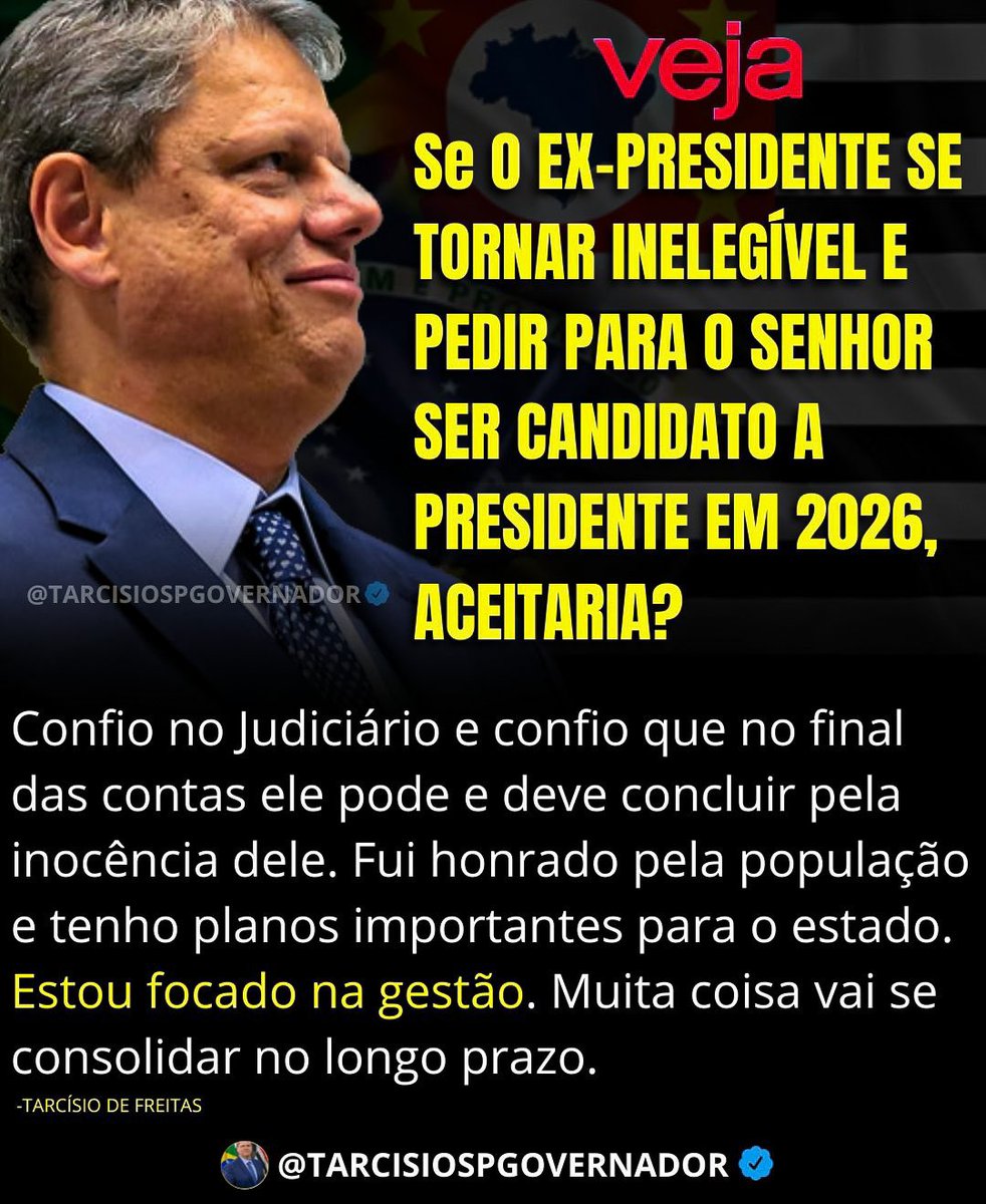 Governador Tarcísio de Freitas mostra que a sua prioridade é governar São Paulo e que confia no presidente Bolsonaro!!🇧🇷