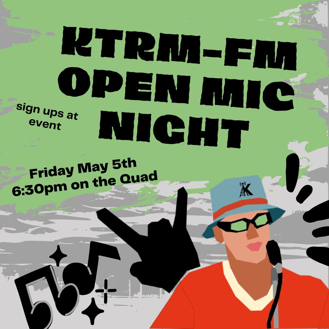 Calling all teenage dirtbags! We are hosting an Open Mic Night!! Come by for some fun and a chill time before finals week :)