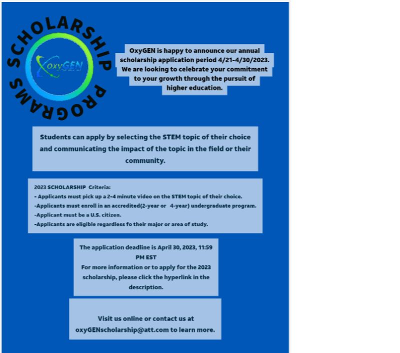 OxygenChicago's tweet photo. We are ecstatic to announce the annual scholarship program and application period. 

The application deadline is April 30, 2023, 11:59 PM EST

For more information or to apply for the 2023 scholarship, please click the hyperlink in the description.

https://t.co/ckHZMcguFU https://t.co/spMLOWN77H
