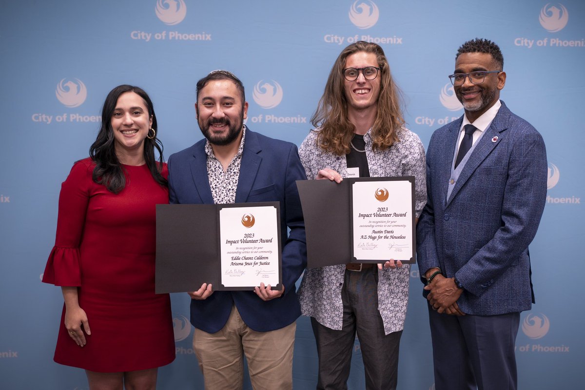 This week, we had the chance to celebrate the hard work of <a href="/CityofPhoenixAZ/">City of Phoenix, AZ</a> volunteers at the Impact Volunteer Awards. 

I was particularly proud to recognize Austin Davis and Eddie Chavez Calderon who provide lifesaving heat relief through their mobile cooling van.