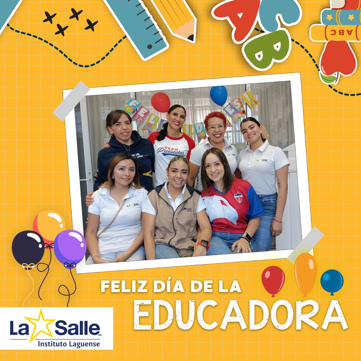 Hoy 21 de abril, felicitamos de manera especial a nuestras colaboradoras de #Preescolar por el día de la #EDUCADORA 🙌🏻👩🏻‍🏫🥳 

Agradecemos y reconocemos su entrega, compromiso y vocación Lasallista para con los niños y niñas 😉😁

#SomosLaSalle 
#ComunidadQueTrasciende