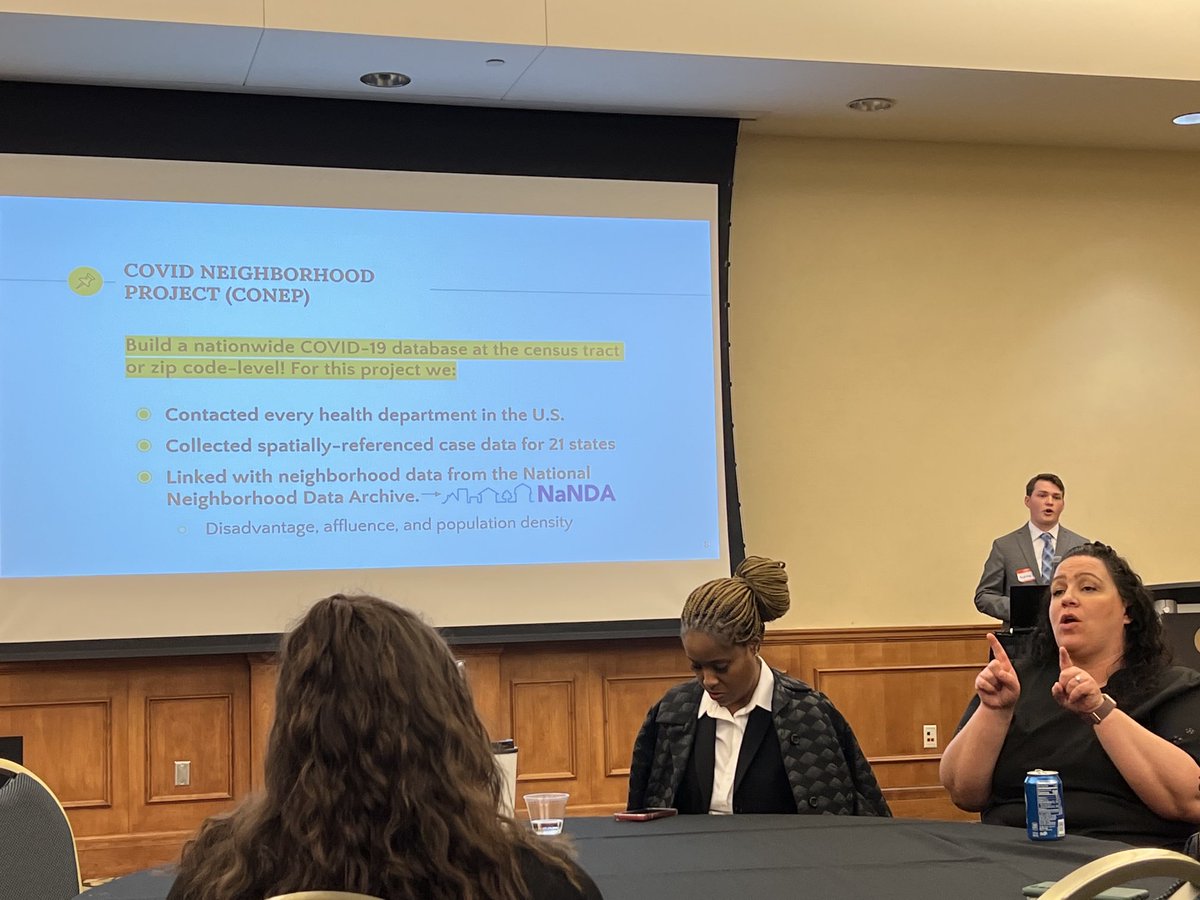 gracenoppert's tweet photo. 🥳shout-out to @andrew_hooverr for delivering a killer presentation on the COVID Neighborhood Project at #MPHA! #conep #seeidlab You rep’d our lab like a pro! @andreaakennedyy @kateduchowny @TaraHegde @JKubale @SEHresearch https://t.co/njr2dEBXSP