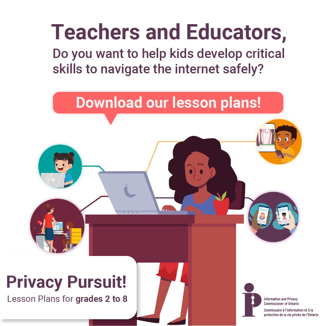 Educators! We have 4 new classroom-ready lesson plans for teaching about privacy rights, digital literacy, &amp; online safety! Developed in partnership w/ <a href="/MediaSmarts/">MediaSmarts</a>, these can help kids develop the skills they need to be safe online. ow.ly/po6S50NNYyh <a href="/ONeducation/">Education Ontario</a>