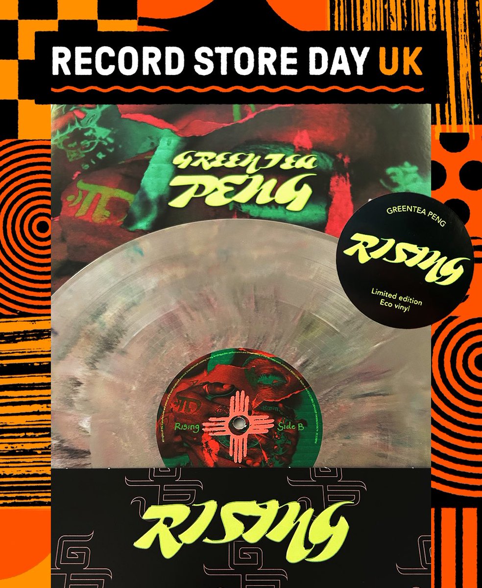 Differentrecs's tweet image. ♻️💚 New eco repress of the classic RISING EP by Greentea Peng is in UK stores tomorrow for @recordstoreday. Pressed using offcuts from other vinyl runs that would have gone to waste, these eco records are unique in that no record will look the same. ♻️💚 #RSD23