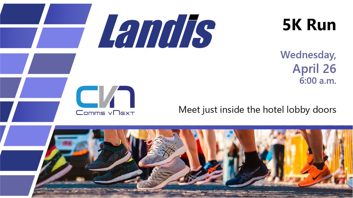Coming to #CommsvNext? Bring your running shoes and join our team on Wednesday morning for a #5K!

landistechnologies.com/microsoft-team…

 #CommsvNext #5K