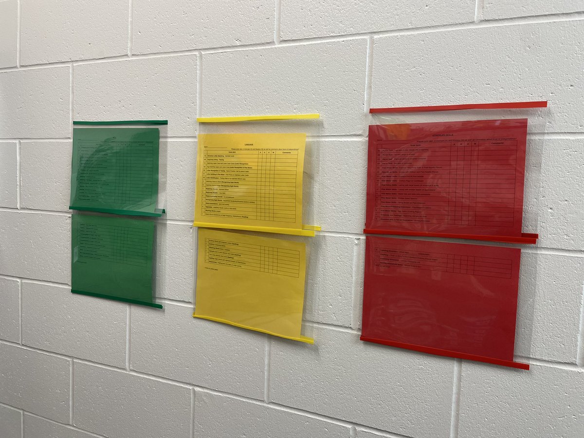 MsWillettR's tweet image. Inspired by a photo of @KidsAbility &amp;amp; their #StorageRoom, my amazing EAs &amp;amp; I have organized our #TaskBins, #LearningTools, &amp;amp; #FileFolderGames! 
For those wondering about the bins:
🟢Math
🟡Literacy
🔴Life Skills
AA = easy
A = medium 
1 = hard
@oakwrdsb #SpecialEducation