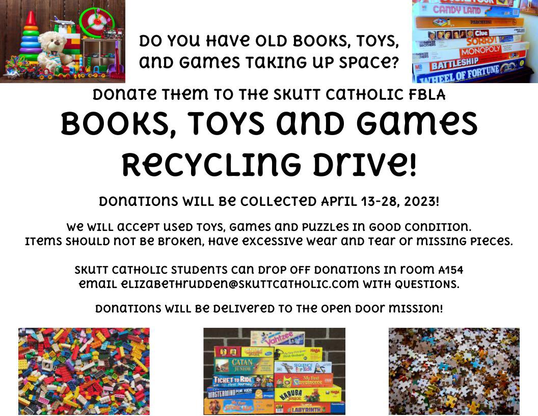 SCHSFBLA's tweet photo. Drive ends next Friday!!! Please consider donating! 💚♻️ https://t.co/u1nupCFxfQ