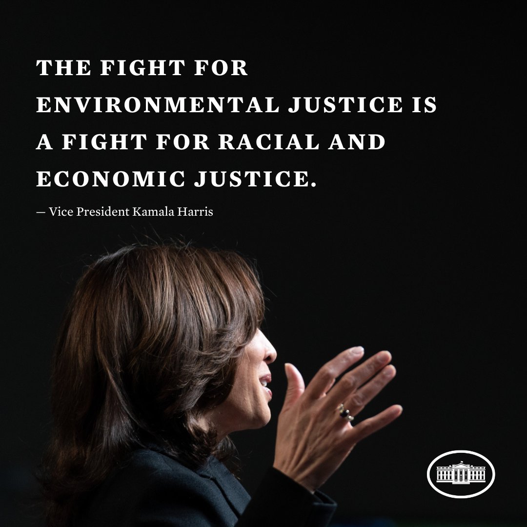 Vice President Kamala Harris Archived (@vp46archive) on Twitter photo The climate crisis and our greatest environmental challenges do not impact all communities equally.
Communities of color and poor communities have the highest levels of air pollution and water contamination.
<a href="/POTUS/">President Donald J. Trump</a> and I are committed to addressing this injustice. The climate crisis and our greatest environmental challenges do not impact all communities equally.
Communities of color and poor communities have the highest levels of air pollution and water contamination.
<a href="/POTUS/">President Donald J. Trump</a> and I are committed to addressing this injustice.