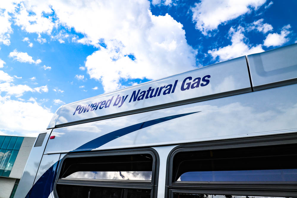 hsr's tweet photo. Take transit for the planet!🌎

HSR has a proud legacy of having one of the greenest fleets in Canada and was an early adopter of natural compressed gas (CNG).

Currently, 64% of HSR's fleet runs on CNG with the goal to replace the remaining diesel buses by 2026! #EarthDay2023 https://t.co/coM7YxU4V6