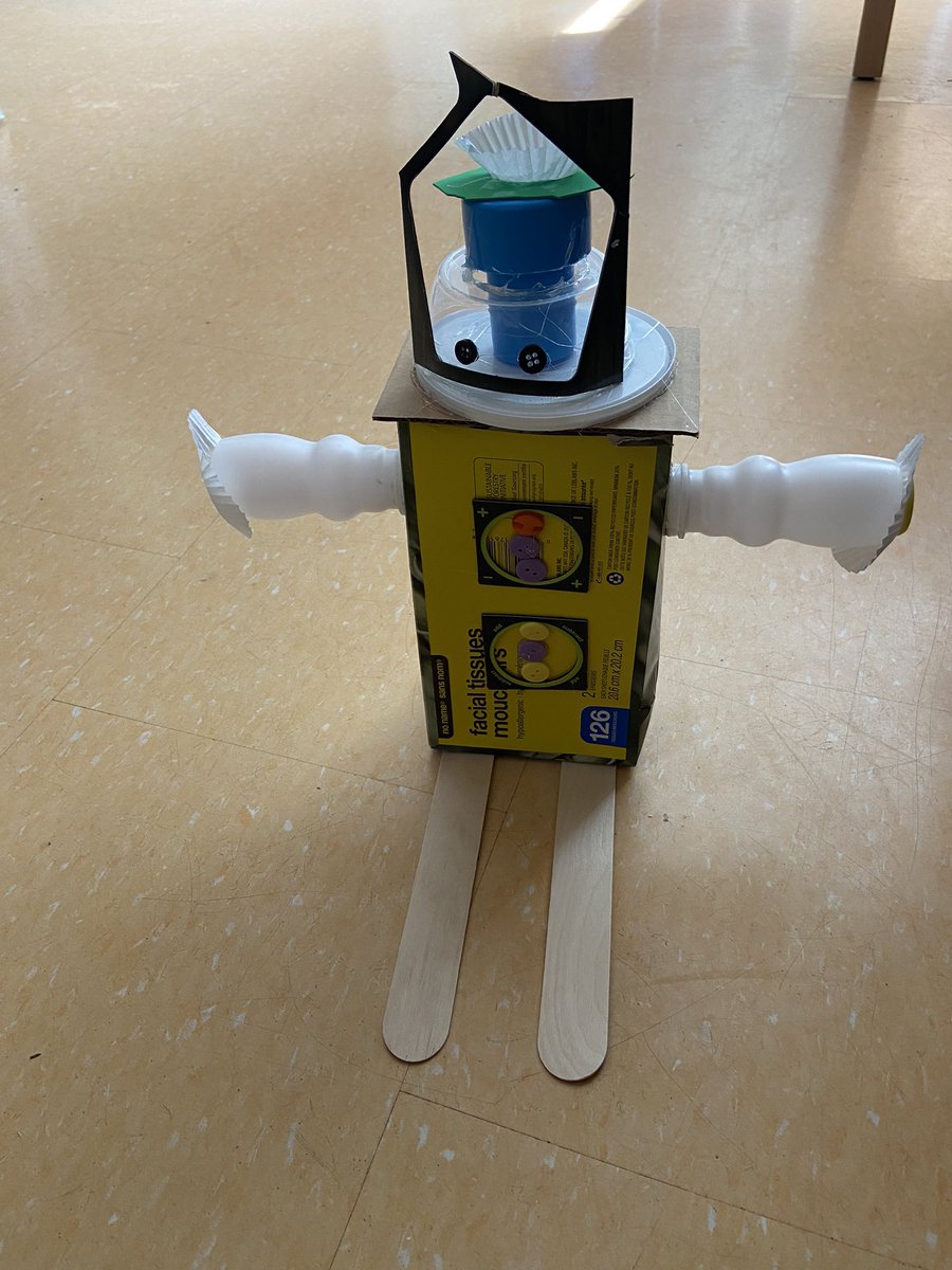 As part of our Earth day focus this week we reused materials from our recycling to create these AMAZING robots! The problem solving and innovating in our JK/SK room was fantastic! <a href="/BobcaygeonPS/">BobcaygeonPS</a>