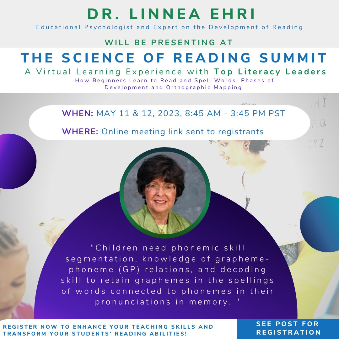 SprigLearning's tweet photo. This May, you have the chance to broaden your knowledge of early literacy by learning from some of the most prominent authorities in the field. 
#research #foundational #success #phonics #phonemic #phonological #instruction #language
(1) https://t.co/gUPu8OlPpW
