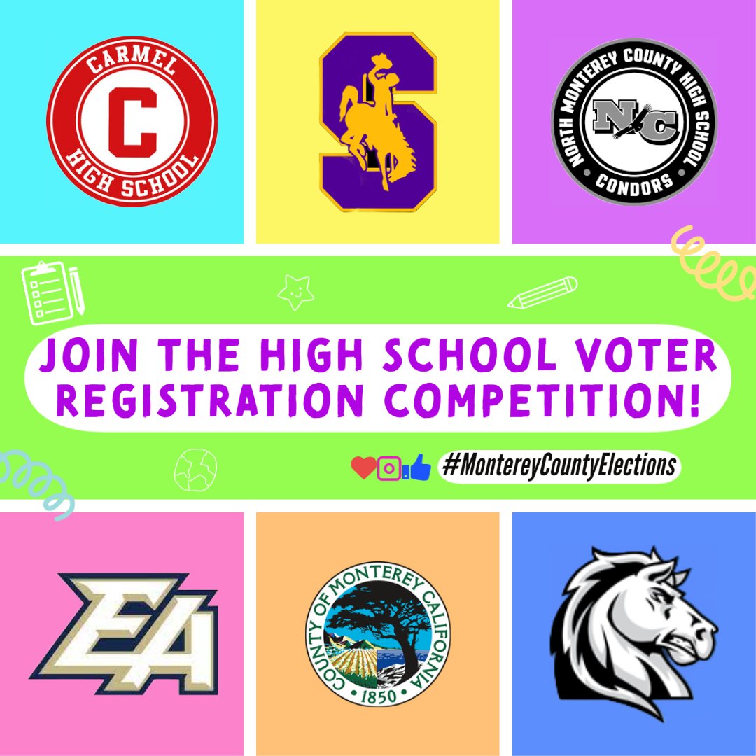 It's not too late to join the 2023 High School Voter Registration Competition! Call us today at (831) 796-1499 to participate with your school! The competition runs until April 28!