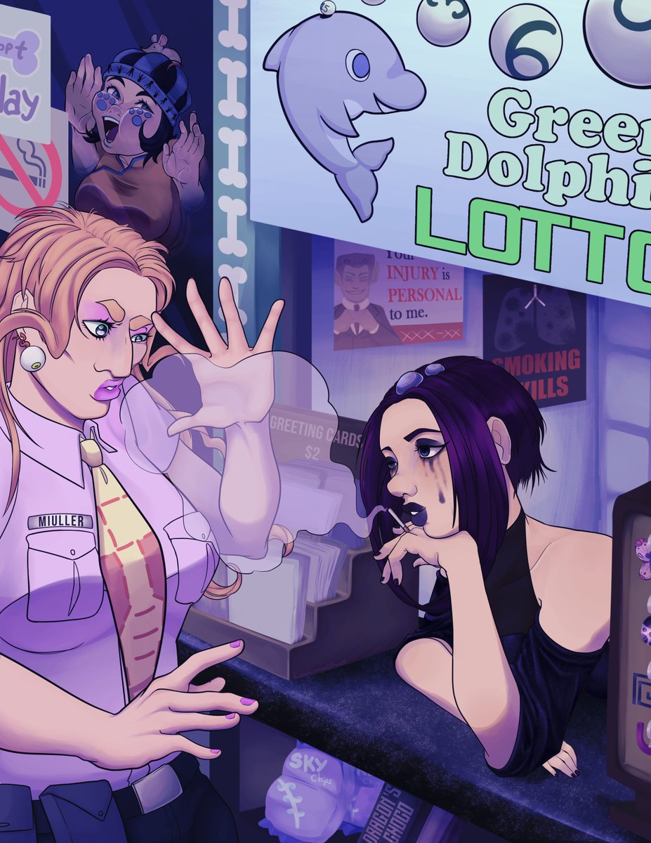 LookimaGhostArt's tweet photo. here's my contribution to @TWW_Zine , thanks for having me!
the gals would be nuisances in every universe 💜
#JJBA #jjbafanart #StoneOcean https://t.co/HQIAdtDaHK