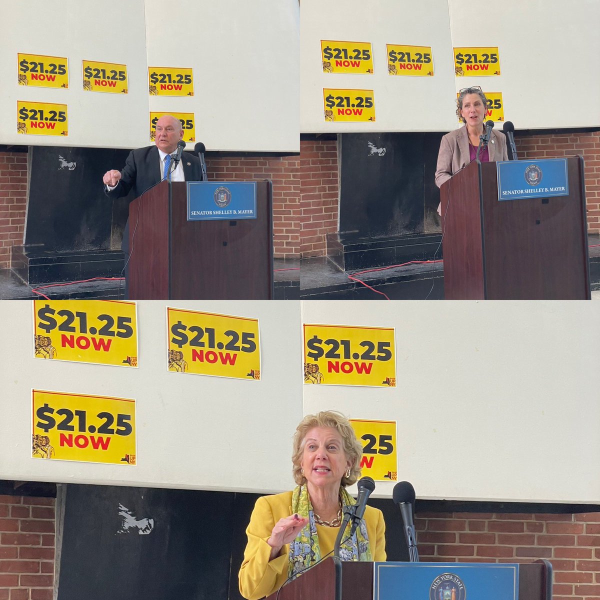 Allison_WCA's tweet photo. Tested my MC’ing skills this morning hearing lawmakers, CBOs, unions and businesses in support of #RaisetheWage to $21.25 @govkathyhochul @andreastewartcousins @CarlHeastie final days of NY budget negotiations give our families a fighting chance w a living wage. @wca4kids https://t.co/k4mSvr39m6