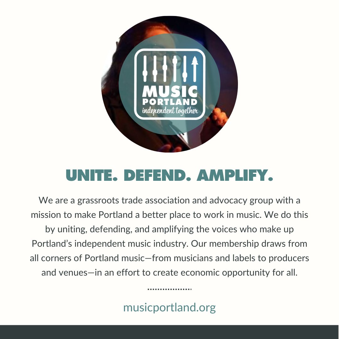 We'd like to reintroduce ourselves &amp; our mission. We're undergoing a few internal changes to better serve our music community here in Portland, more on that coming soon. No matter what, our mission will always remain the same, to support Portland's music ecology. Become a member!