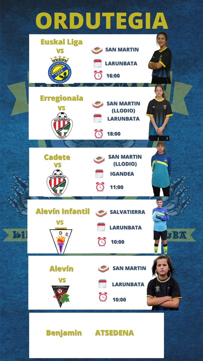 Asteburu honetako partidak