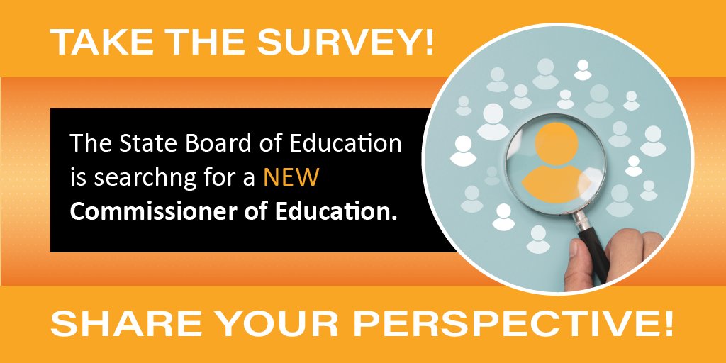 The State Board of Education is conducting a survey on the search for the next commissioner of education. The survey will close on Friday, April 28. surveymonkey.com/r/HK7TMW9 All responses to this survey will be directly collected and compiled by consultants with McPherson &…