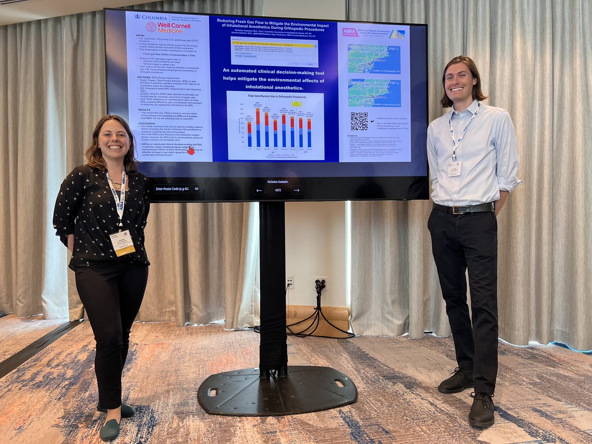 Deirdre Kelleher (@minimdkelleher) on Twitter photo Excellent presentation by Nick Gadsden on #greenanesthesia and #lowflow in #ortho procedures — #sustainability collab between <a href="/WCMAnesthesia/">Weill Cornell Medicine Anesthesiology</a> <a href="/CUMCAnesthesia/">Columbia Anesthesiology</a> <a href="/nyphospital/">NewYork-Presbyterian</a> #ASRASpring23 #ASRA100 #ASRAGreenSIG Excellent presentation by Nick Gadsden on #greenanesthesia and #lowflow in #ortho procedures — #sustainability collab between <a href="/WCMAnesthesia/">Weill Cornell Medicine Anesthesiology</a> <a href="/CUMCAnesthesia/">Columbia Anesthesiology</a> <a href="/nyphospital/">NewYork-Presbyterian</a> #ASRASpring23 #ASRA100 #ASRAGreenSIG
