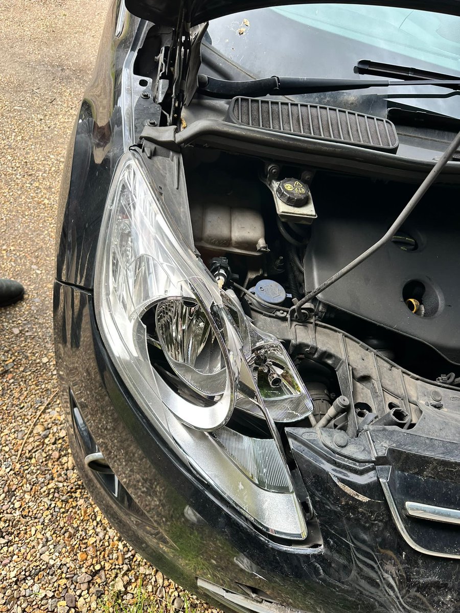 KLashmar's tweet photo. @Cambs_Traffic @A47info On this stretch at around 9:30 this morning, a car wheel flew at my car causing this damage. Does anyone have dash cam footage of the vehicle it came from? https://t.co/9h2F0LDCXz