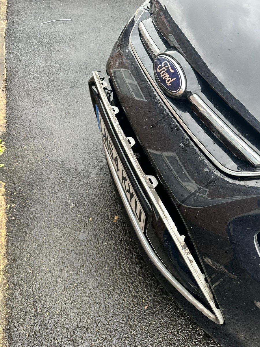 KLashmar's tweet photo. @Cambs_Traffic @A47info On this stretch at around 9:30 this morning, a car wheel flew at my car causing this damage. Does anyone have dash cam footage of the vehicle it came from? https://t.co/9h2F0LDCXz