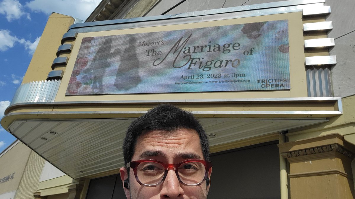 dtorodirects's tweet photo. We're on the marquee!
Figaro and Susanna's wedding will happen this Sunday. Come Count or high water!
@tricitiesopera #DirectorLife #LatinoDirectors #LatinosInOpera #Mozart #DaPonte #ClassicalOpera #OperaBuffa #DrammaGiocoso #LeNozzeDiFigaro #WillyWonkasMusicalLock https://t.co/NuuXb37ySi
