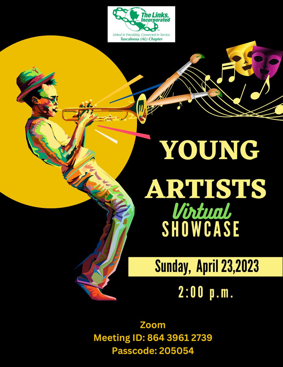 TuscAlLinksInc's tweet photo. Join us as we celebrate the arts and our youth. 
#salinks #thearts #thelinksinc #celebratethearts https://t.co/UwhONflWvn