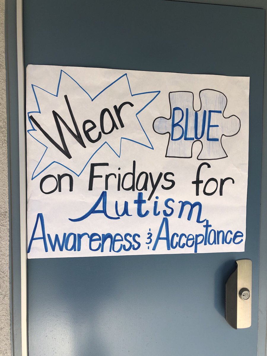 Autism awareness &amp; acceptance door posters. Our teachers rocked it!! #NRKnightsPride💙💛 <a href="/nlmusd/">Norwalk-La Mirada Unified School District</a>