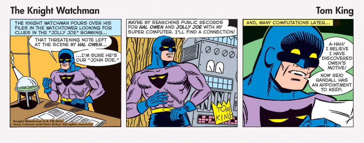 BigBangComics1's tweet photo. #KnightWatchman strip by #TomKing's "ghost" CHRIS ECKER. https://t.co/sG1QkWuKAO